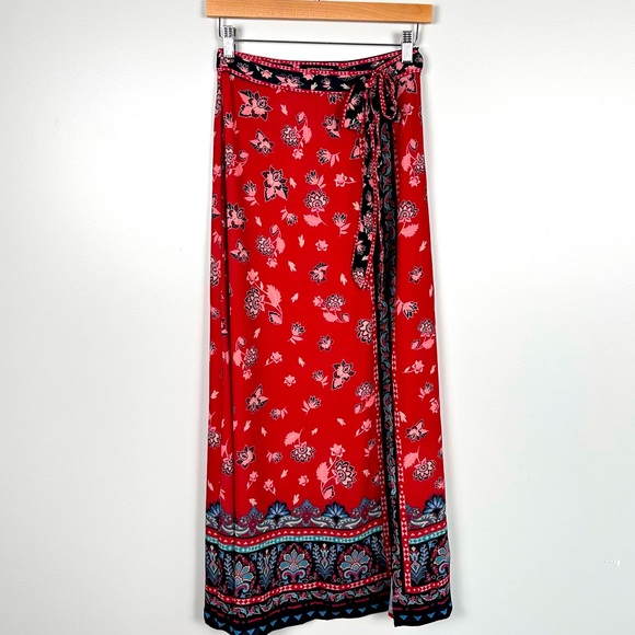 Jealous Tomato Bohemian Maxi Skirt Tie Waist Slit - Picture 5 of 9